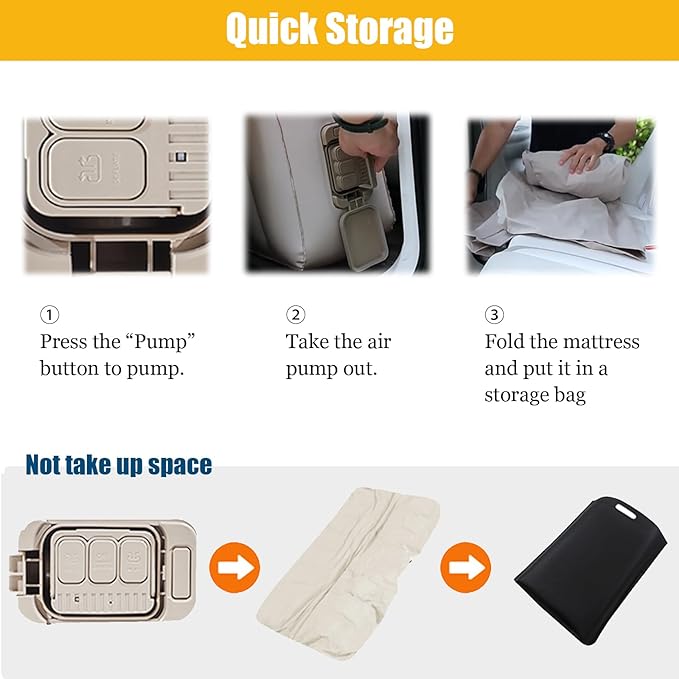 Car Back Seat Air Mattress Compatible with Nissan Rogue SL SUV 2017-2025 Inflatable SUV Mattress with Pillow Portable Travel Camping Sleeping Pad for CarBlack