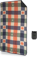 Gravel UltraPak™ Packable Puffy Camping Blanket – Lightweight Outdoor Blanket Waterproof for Camping Hiking &amp Travel – Compact Puffy Blanket Durable 20D Nylon Easy Clean Hands-Free Snap Plaid