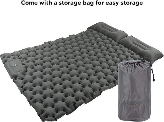 Camping Sleeping Pad Waterproof Nylon Ergonomic Support Foot Press 60S Inflating Mat - Quick Inflation Tear Material Ideal for Outdoor Adventures