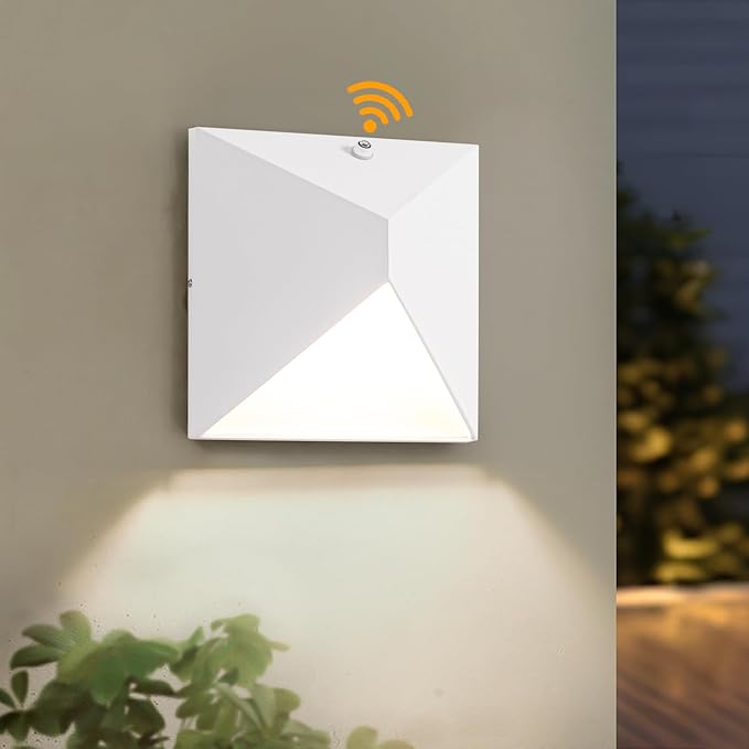 QQCherry Outdoor Light Fixtures Wall Mount Dusk to Dawn Porch Lights with 3 Lighting Mode(3000K/4000K/5000K) Waterproof Exterior Outdoor Wall Lights for House Front Door Patio Garage(White)