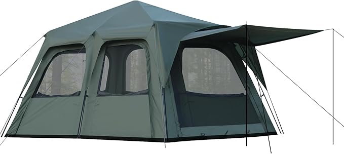 Instant 6-8 Person Camping Tent with Porch Large Family Cabin Tent with 2 Rooms Tall &amp Spacious 60s Easy Setup Waterproof Glamping Tent Big Tents for Outdoor Camping Hiking Backyard