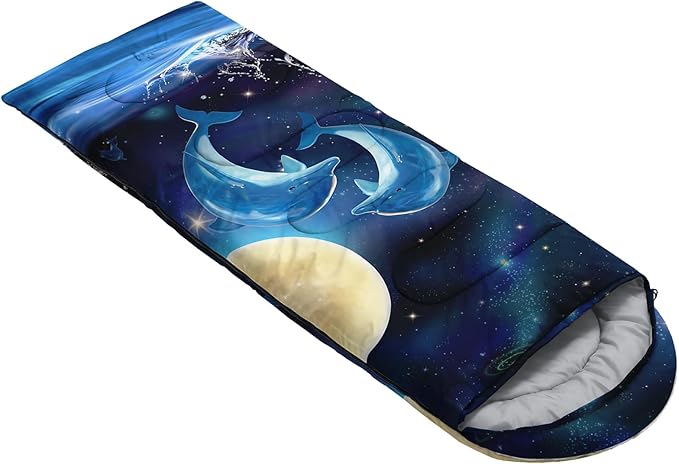 AILONEN Cartoon Camping Sleeping Bag for Boys Girls AdultsLightweight &amp Waterproof3 Season Warm &amp Cold WeatherPortablePrinted Sleeping BagTravelingCampingHiking
