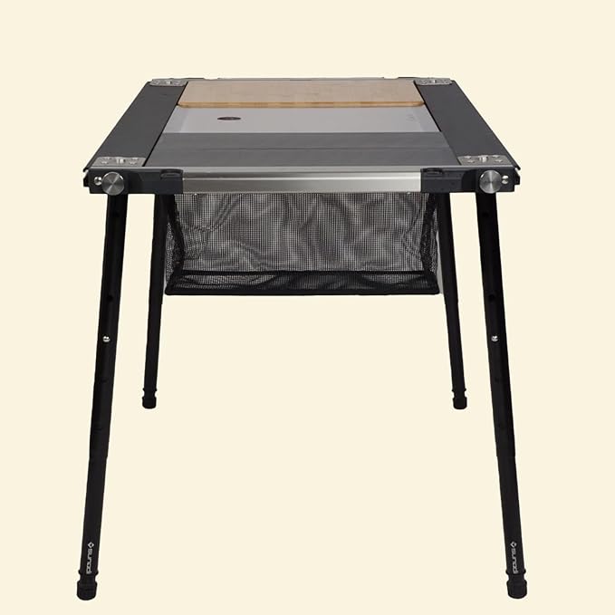 IGT Camping Table Legs 5-Level Adjustable Height Telescopic 7075 Aluminum Alloy Black Anodized Finish Lightweight Easy Installation Stable Support for Cooking Picnic BBQHiking (Set of 4)