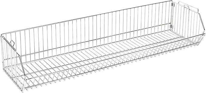 Quantum Storage Systems 1448BC Modular Stacking Basket Chrome Finish 14 W x 48 L x 9 H