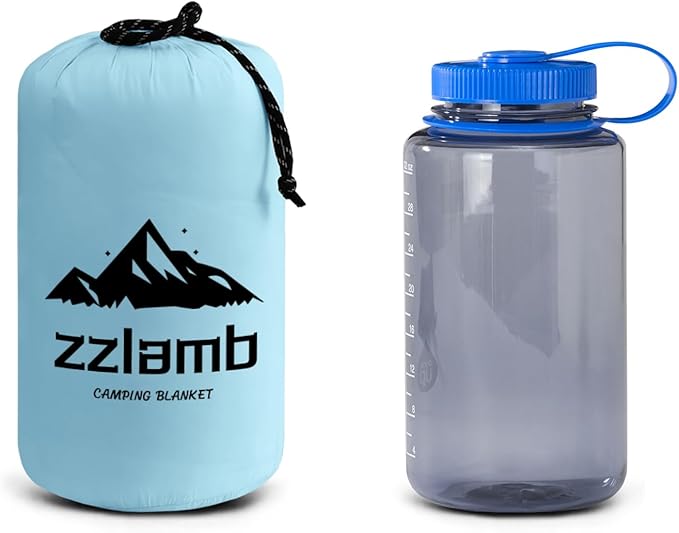 zzlamb Camping Blanket Compact Lightweight Soft Puffy Blanket Water-Repellent Packable Warm Quilt Down Alternative Picnic Hiking Backpacking Beach Travel RV Airplane Couch Car