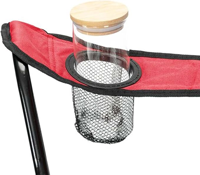 Foldable Camping Chair Portable Camping Chairs with with Arm Rest Cup Holder &amp Carry Bag Lightweight Beach Chair for Adults Collapsible Heavy Duty Arm Chair for Beach Lawn Picnic Red