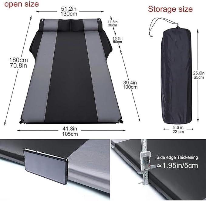 Car Inflatable Mattress - Portable Air Bed for Toyota Grand Highlander 7 Seater (2024-2025) - Outdoor Camping Travel Sleeping Pad Accessories
