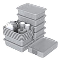 Farmoon 12-Pack 13 L Commercial Bus Tub Box Restaurant Bus Tubs with Lids Grey