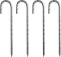 Camping Gear 4 Pcs Heavy Duty Tent Peg Galvanized Steel J Hooks Nails Thick Garden Stake Peg Garden Stakes High Strength Nails
