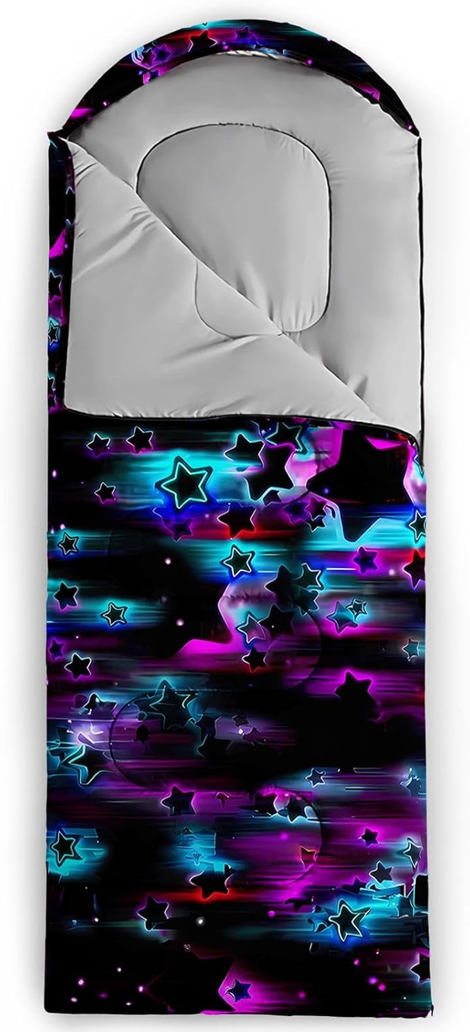 Kids Sleeping Bag for Boys GirlsBohemian Cowboy Print-Lightweight Warm Portable Outdoor Indoor-Waterproof Cold Weather Resistant Sleeping Bag for Camping Hiking