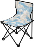 KLL Cartoon Beach Silver Grey Packable Camp Chairs Ultralight Folding Backpack Chair with Carrying Bag Hiking Chair for Sports Camp