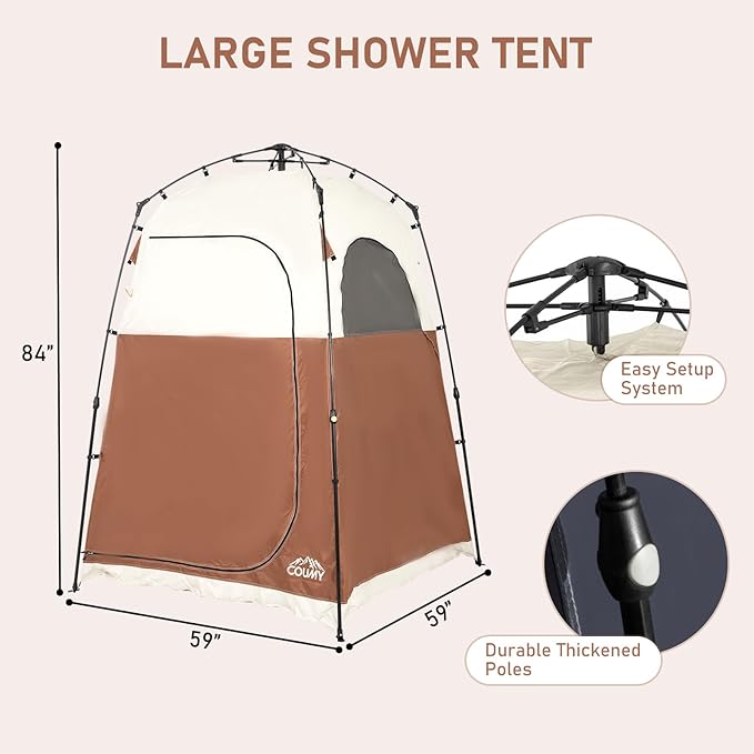 Instant Camping Shower Tent Privacy Shelter Portable Outdoor Sun Shelter for Camping Beach Hiking Fishing 1 Room/2 Rooms