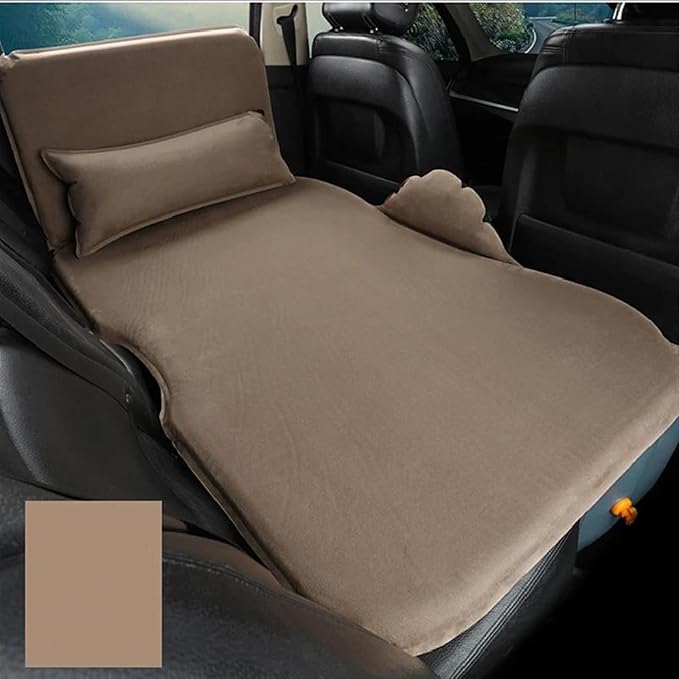 Car Inflatable Mattress Camping Inflatable Mattress Car Inflatable Backrest Portable Inflatable Mattress Outdoor Travel Inflatable Mattress (Brown)