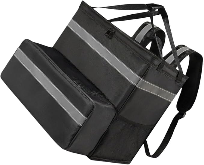 Insulated Pizza Backpack Extendable Compartment Warm Coating for Food Transport Comfortable Warm Backpack