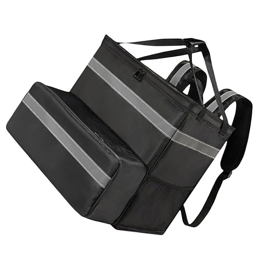 Pffiocix Commercial Grade Pizza Delivery Backpack Ventilated Net Cushioned Back Support - Insulated Expandable Secure Food Transport