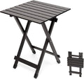 SUNNYFEEL Folding Camping Table - Lightweight Aluminum Portable Picnic Table 18.5x18.5x24.5 Inch for Cooking Beach Hiking Travel Fishing BBQ Indoor Outdoor Small Foldable Camp Tables