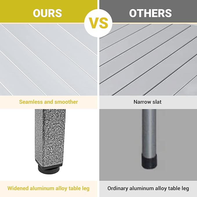 KingCamp Aluminum Folding Camp Table - Lightweight Portable Roll Up for Outdoor Camping Picnic Barbecue