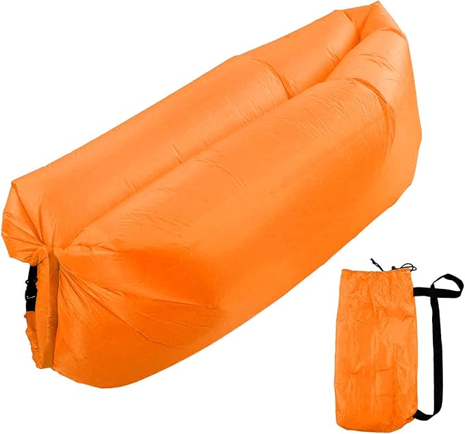Haofy Inflatable Lounger Air Sofa Foldable Easy Inflation Abrasion Comfortable Inflatable Sofa Portable for Outdoor (Orange) Haofyk3aegwbd1f-13