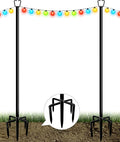 Queension 10FT Plug Floor String Light Poles for Outdoor String Lights for Garden Backyard Patio Lighting Stand for Parties Bistro &amp Weddings 2 Pack