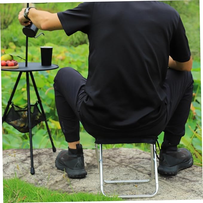 Folding Stool for Camping Portable Outdoor Bench Padded Seat Light Weight and Compact for Traveling