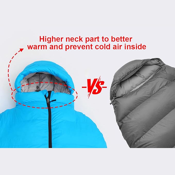 Yoidesu Down Sleeping Bag for Adults Teens 40-60 600 Fill Power Duck Down Backpacking Bag with Compression Sack Sleeping Bag for Camping Hiking