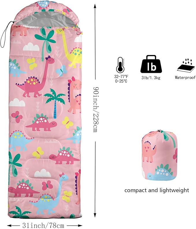 Axolotl Blue Sky Kids Sleeping Bag White Cloud Camping Bag in Warm Cold Weather for Girls Boys Natural Scenery Clouds Waterproof Backpacking for Traveling Outdoor Camping Gear Hiking Gear Equipment