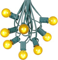 25 Foot G30 Outdoor Patio String Lights with 25 Yellow Globe Bulbs – Indoor Outdoor String Lights – Market Bistro Café Hanging String Lights – C7/E12 Base - Green Wire