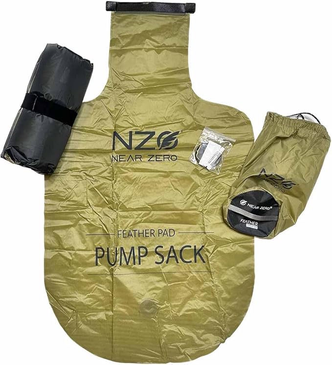 NEAR ZERO Blow Up Mattress for Camping Gear - Inflatable Sleeping Pad with R-Value of 3.7 Dual-Plated Aluminum Soft and Noise-Free Sleep Reliable Valve Sleeping Mattress for Camping Tent.