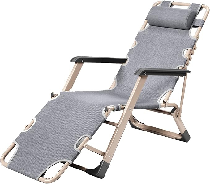 Folding Sun Lounger Adjustable Recliner with Headrest Portable Home Office Outdoor Garden Lounge Chair Load 150Kg Octopus Feet