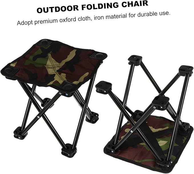 Portable Folding Fishing Stool Outdoor Camping Chair Waterproof Fabric Lightweight Design and Carry Handle for Fishing Hiking and Picnic