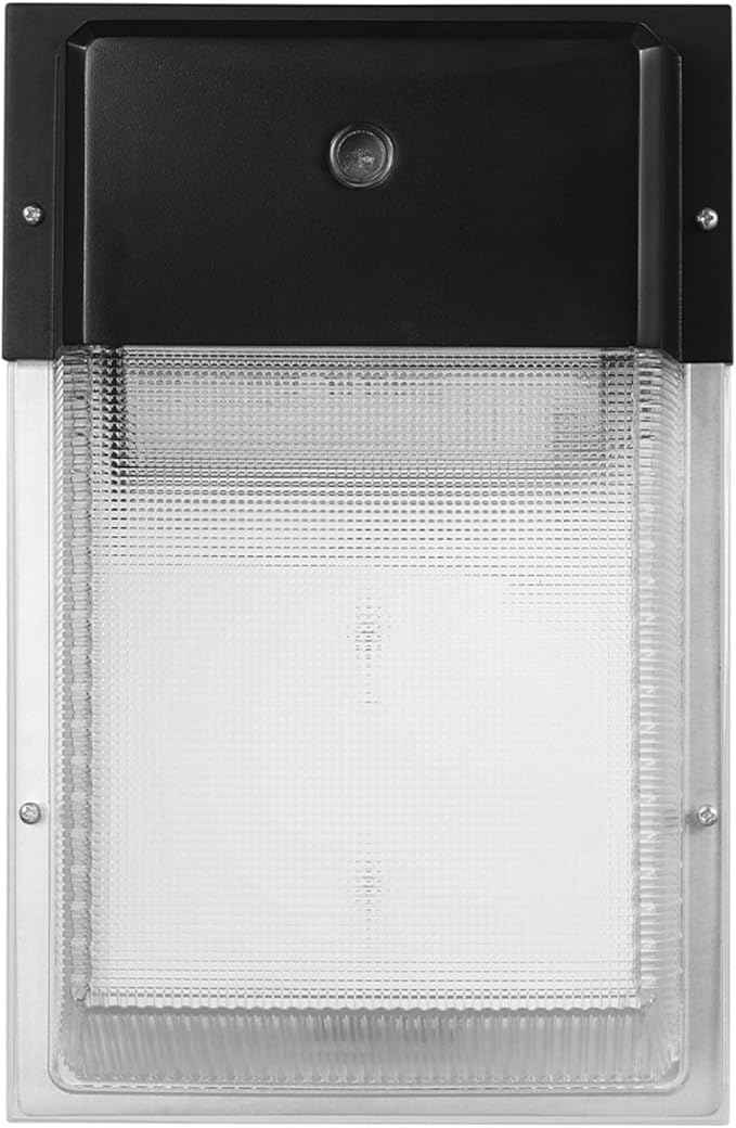 Globe Electric 23W Black Wall Pack 2000 Lumens Hardwired Automatic Dusk to Dawn Outdoor Integrated LED Flood Light Security Light Spotlight Outside House Lights