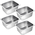Zubebe 4 Pcs Hotel Pans Stainless Steel Steam Table Pan 1/2 Half Size 6 Inch Restaurant Steam Table Pan Deep Metal Food Tray Commercial Food Pans for Restaurant Party Buffet Catering