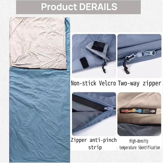 Mini Adult Travel Lightweight Down Cotton for Camping Hiking &amp Backpacking Compact Portable Waterproof Shadow Blue 80.7×33.5 inches