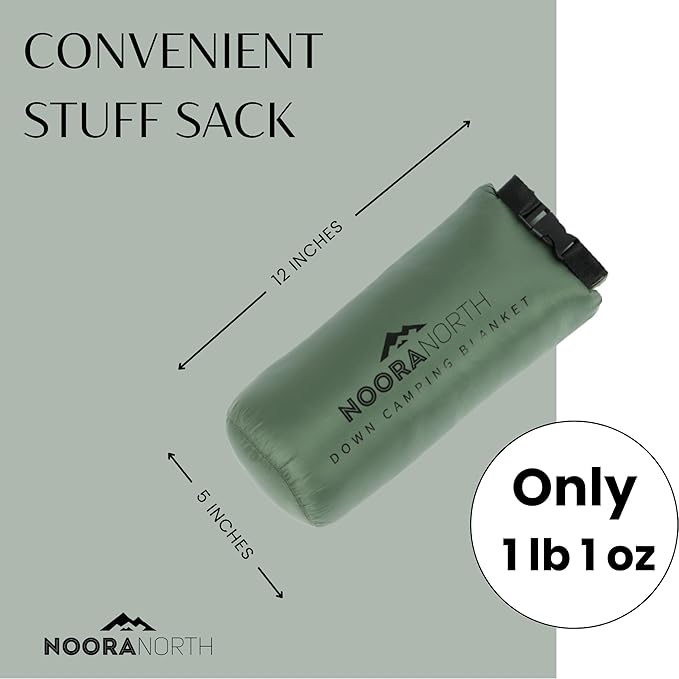 Down Camping Blanket with Footbox – Lightweight Packable Water Resistant Backpacking Quilt &amp Warm Puffy Compact Outdoor Throw – 52x77 with Stuff Sack for Stadium Hiking &amp Travel
