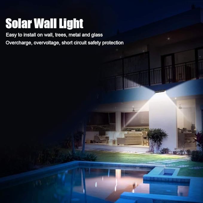 Solar Wall Light 118 LED Motion Sensor Outdoor Security Light 3 Lighting Modes Energy Saving Garden Light - Easy Install Solar Powered Light for Porch Yard Fence