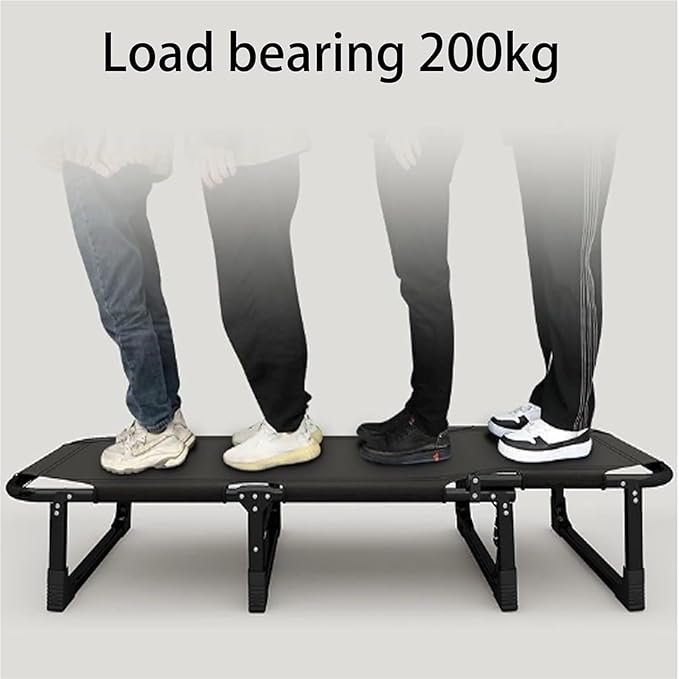 Folding Camping CotCamping Cot for Adults Adjustable 4-Position Adults Folding Bed with Pillow Sleeping Cots with Storage Bag 75cm Extra Wide Bed Surface Holds Up to 440 Lbs