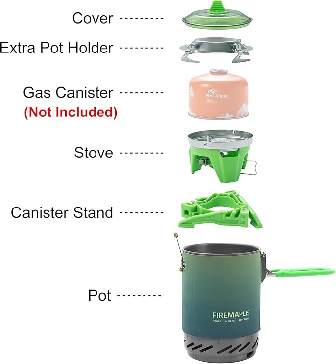 Fire-Maple Fixed Star X2 Backpacking and Camping Stove System Outdoor Propane Camp Cooking Gear Portable Pot Jet Burner Set Ideal for Hiking Trekking Fishing Hunting Trips and Emergency Use