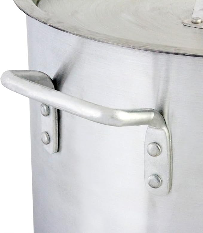 TrueCraftware- 12 qt. Aluminum Stock Pot with Riveted Handles 4mm Thickness- Multipurpose Pot Cookware Large Stockpot Stew For Cooking Simmering Soup Seafood Stock Home Kitchen Restaurant
