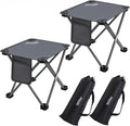 Roptat 2 Pack Camping StoolPortable Folding Compact Lightweight Stool Seat for Camping Fishing Hiking Gardening Outdoor Walking Backpacking Travelling and Beach with Carry Bag (Grey)