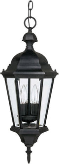 Capital Lighting 9724BK Carriage House Clear Glass Outdoor Pendant 3-Light 120 Total Watts 23 H x 10 W Black