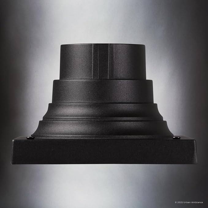 Urban Ambiance UFSA100 Contemporary Outdoor Pier Mount 4 H x 6 W Square Matte Black Finish Post Light Accessory (Contemporary Square)