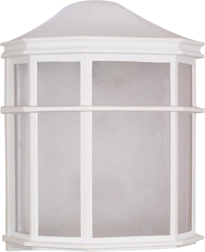 Nuvo Lighting 60/537 Traditional One Light Outdoor Wall Mount from Cage Lantern Collection in White Finish
