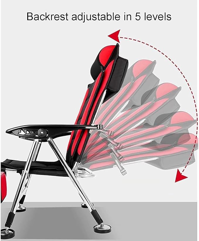 Oversized Camping Folding Chair Heavy Duty Lawn Chair Support Steel Frame Padded Arm Chair Quad Lumbar Back Chair Portable for Outdoor ergonomic camping chair canvas camping chair portable ch