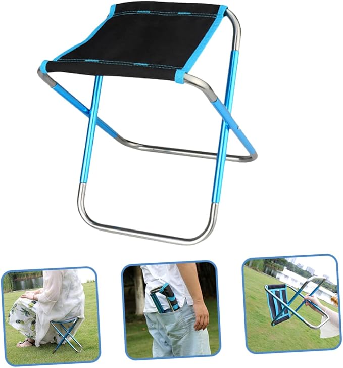 BESPORTBLE Convenient Portable Folding Stool Lightweight and Compact Camping Chair for Outdoor Activities Fishing Beach and BBQ Folding Seat for Easy Storage and Transport