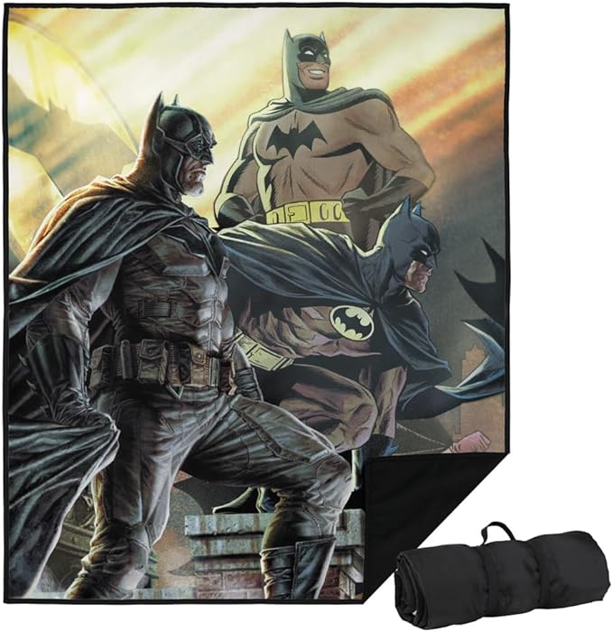 LOGOVISION Batman Through The Years Outdoor Blanket for Picnic Beach Camping Park Tailgate 50x60