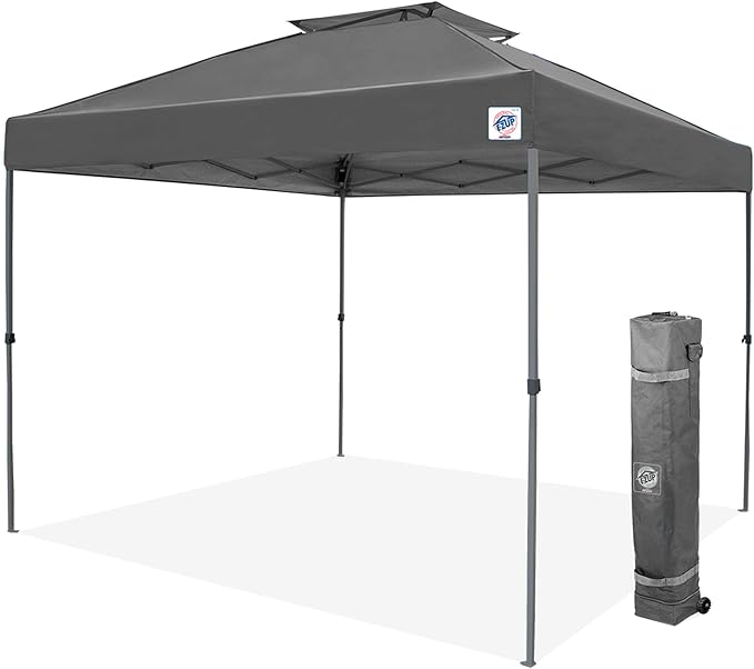 E-Z UP Patriot ONE-UP Technology Vented Shelter 10' x 10' Steel Grey