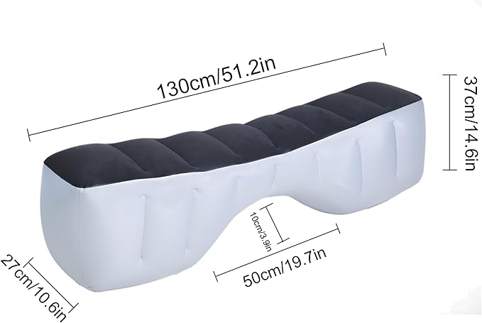 Inflatable Car Air Travel Mattress Back Seat Gap Pad with Air Pump51.2×10.6×14.6 Portable Cushion Camping Sleeping Gap Pad Air Couch for CarSUV