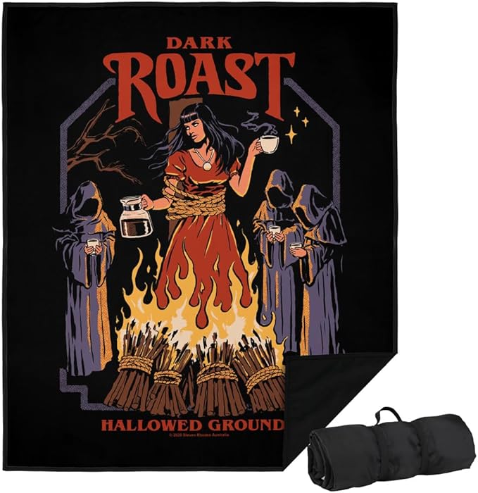 LOGOVISION Steven Rhodes Dark Roast Outdoor Blanket for Picnic Beach Camping Park Tailgate 50x60