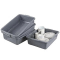 23 L 4 Packs Plastic Bus Tubs Commercial Bus Boxes Tote Gray