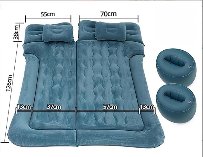 Car Air Mattress for Honda Element 2003-2011 Trunk Rear Seat Inflatable Thickened Flocking Travel Camping Bed Air Pump 2 PillowsDark Green